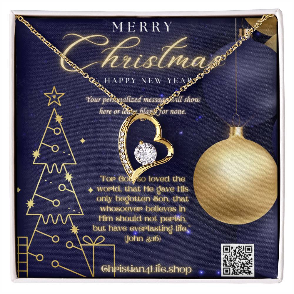 Forever Love Necklace with Christmas insert and optional custom message - Jewelry
