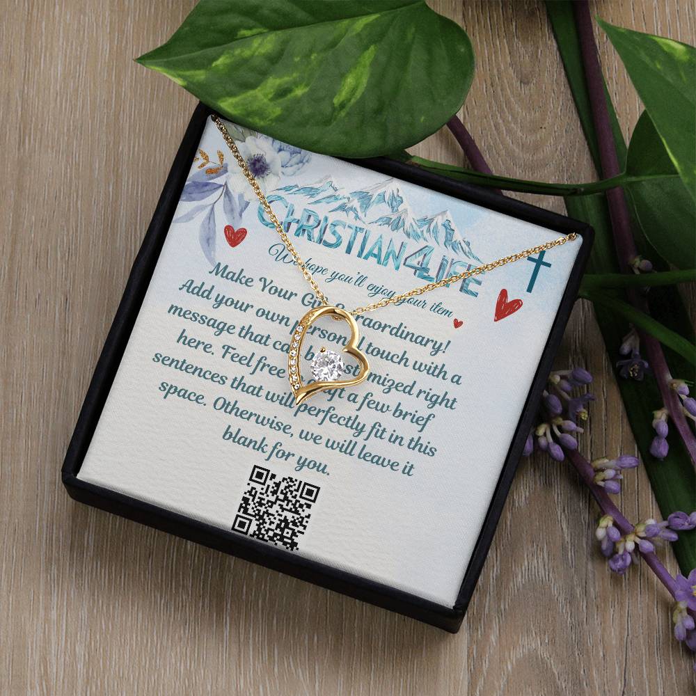 Forever Love Heart Necklace with Personalized Message Card - Jewelry