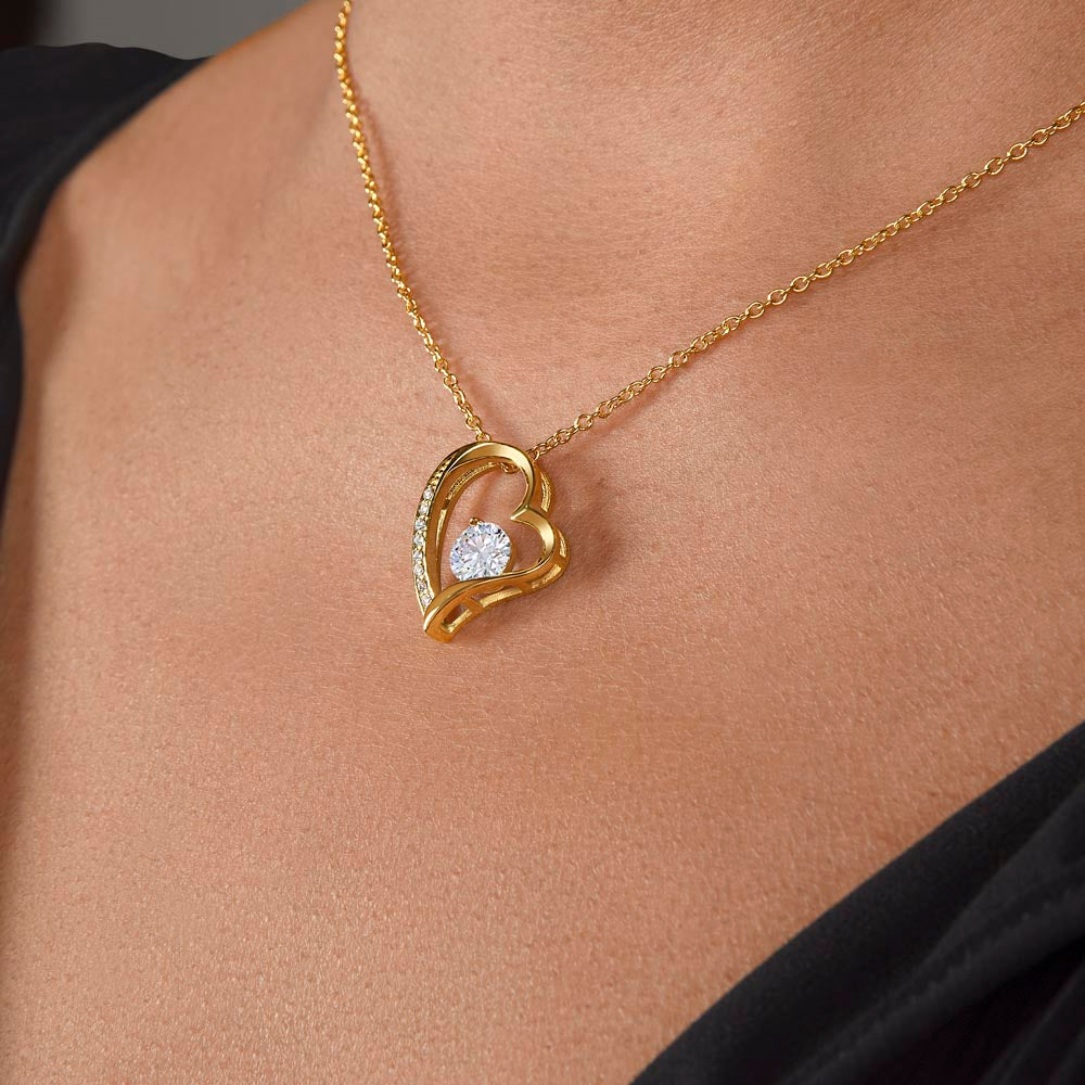 Forever Love Heart Necklace with Personalized Message Card (black) - Jewelry