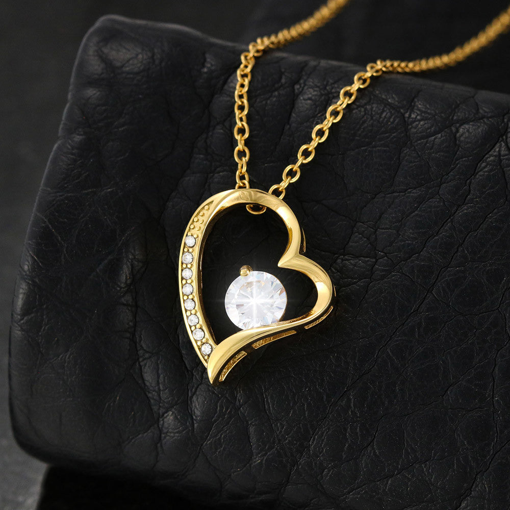 Forever Love Heart Necklace with Personalized Message Card (black) - Jewelry