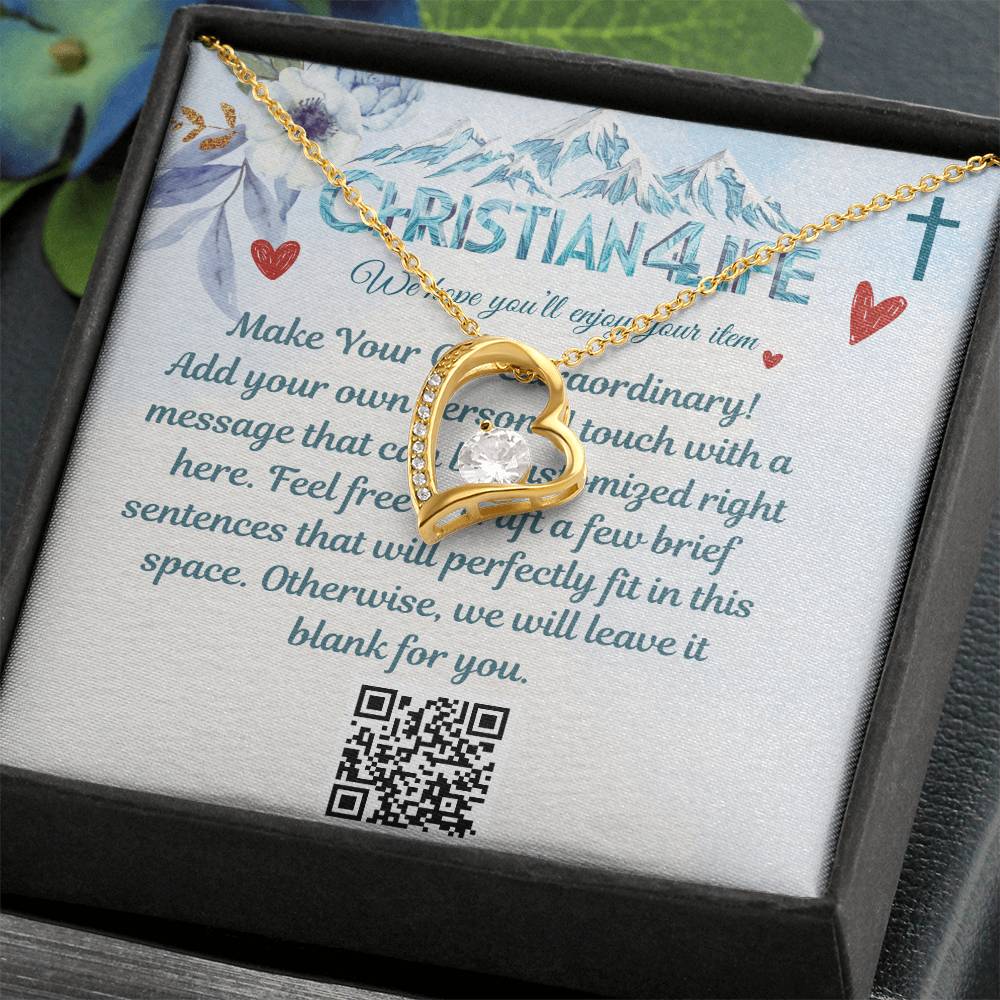 Forever Love Heart Necklace with Personalized Message Card - Jewelry