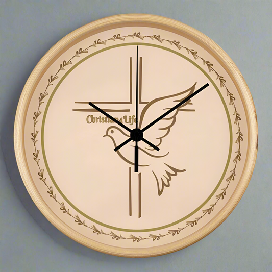Christian4Life Cross and Dove Christian Wooden Frame Clock - Clocks
