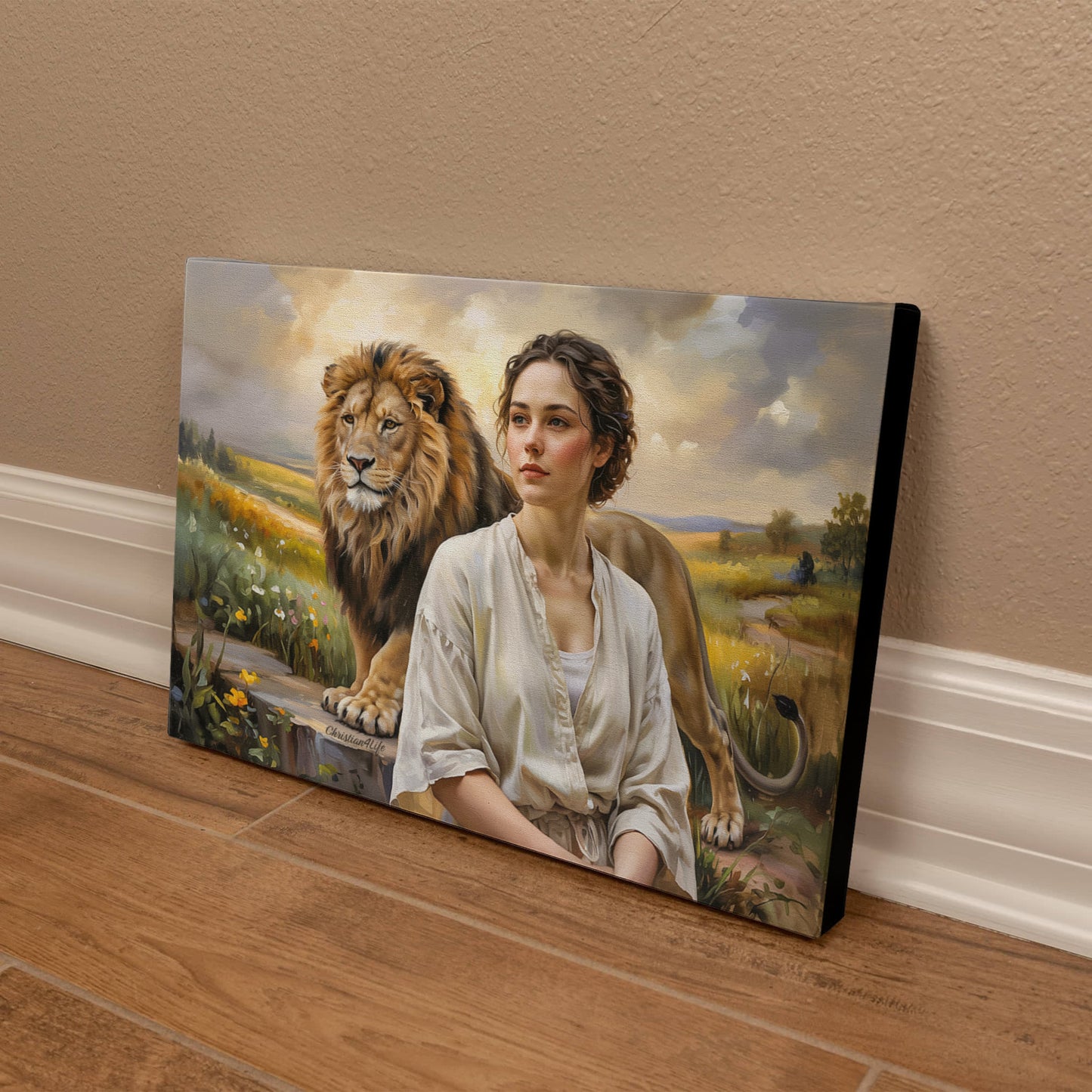 "Behind every Christian woman is the Lion of Judah." - Gallery Wrapped Canvas