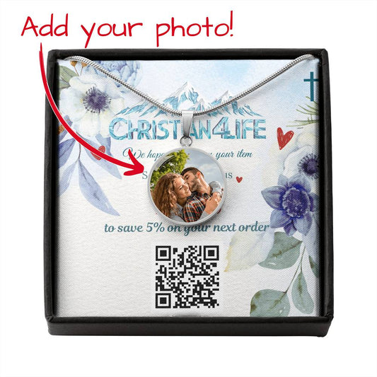 Circle Pendant Personalized by You (Photo and message) - Luxury Necklace (.316 Surgical Steel) / No - Jewelry