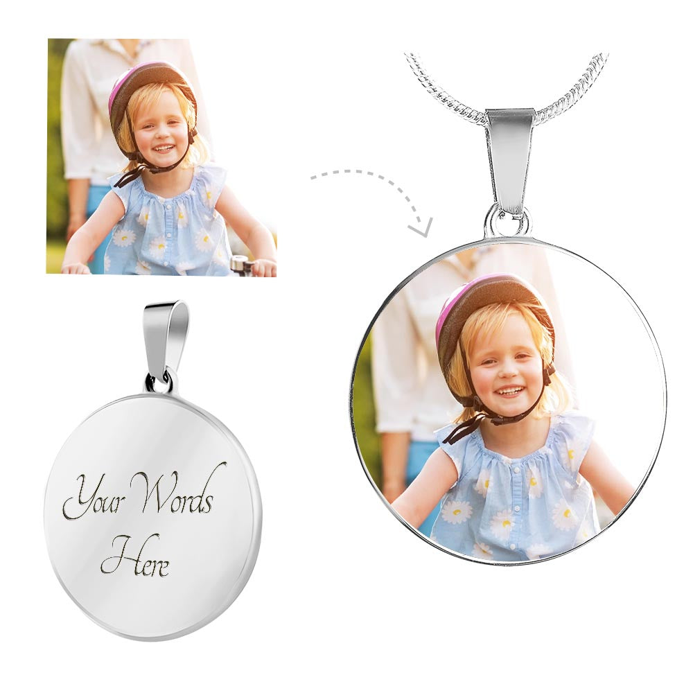 Circle Pendant Personalized by You (Photo and message) - Jewelry