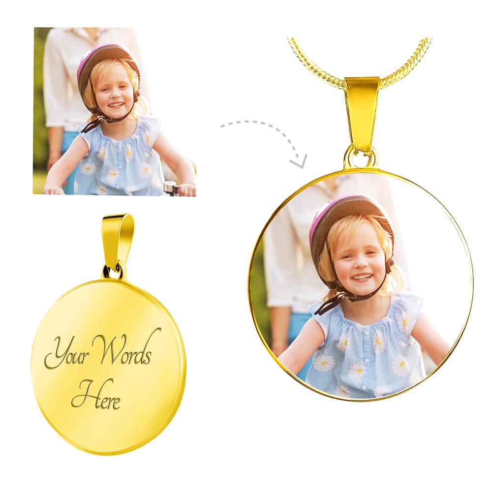 Circle Pendant Personalized by You (Photo and message) - Jewelry