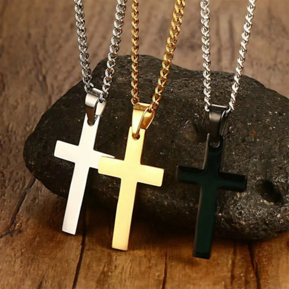 Stainless Christian Cross Necklace - Jewelry