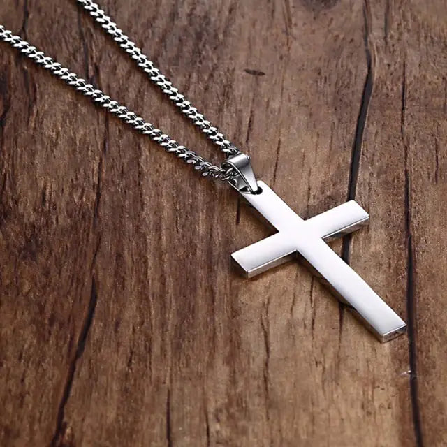 Stainless Christian Cross Necklace - Jewelry