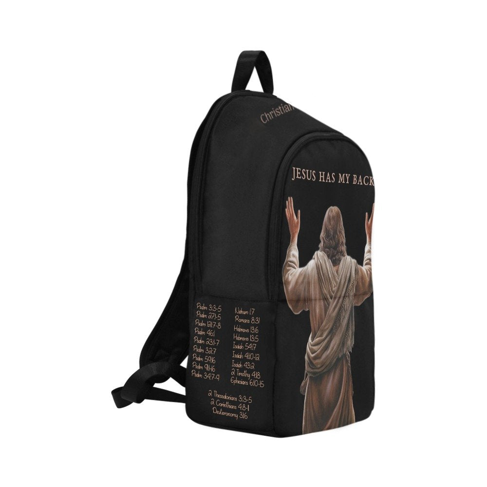 "Jesus Has My Back" Christian Backpack- with Bible Quotes