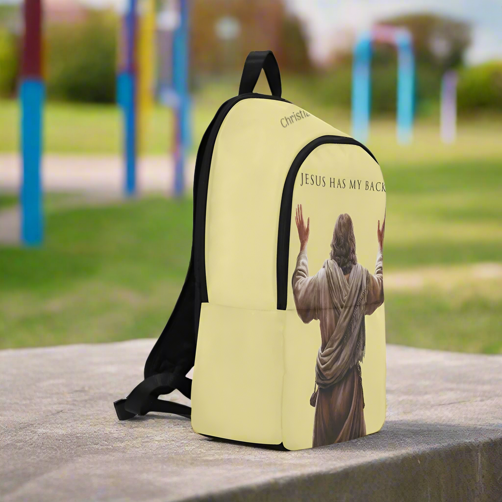 "Jesus Has My Back" Christian Backpack (Choose Yellow Shade))