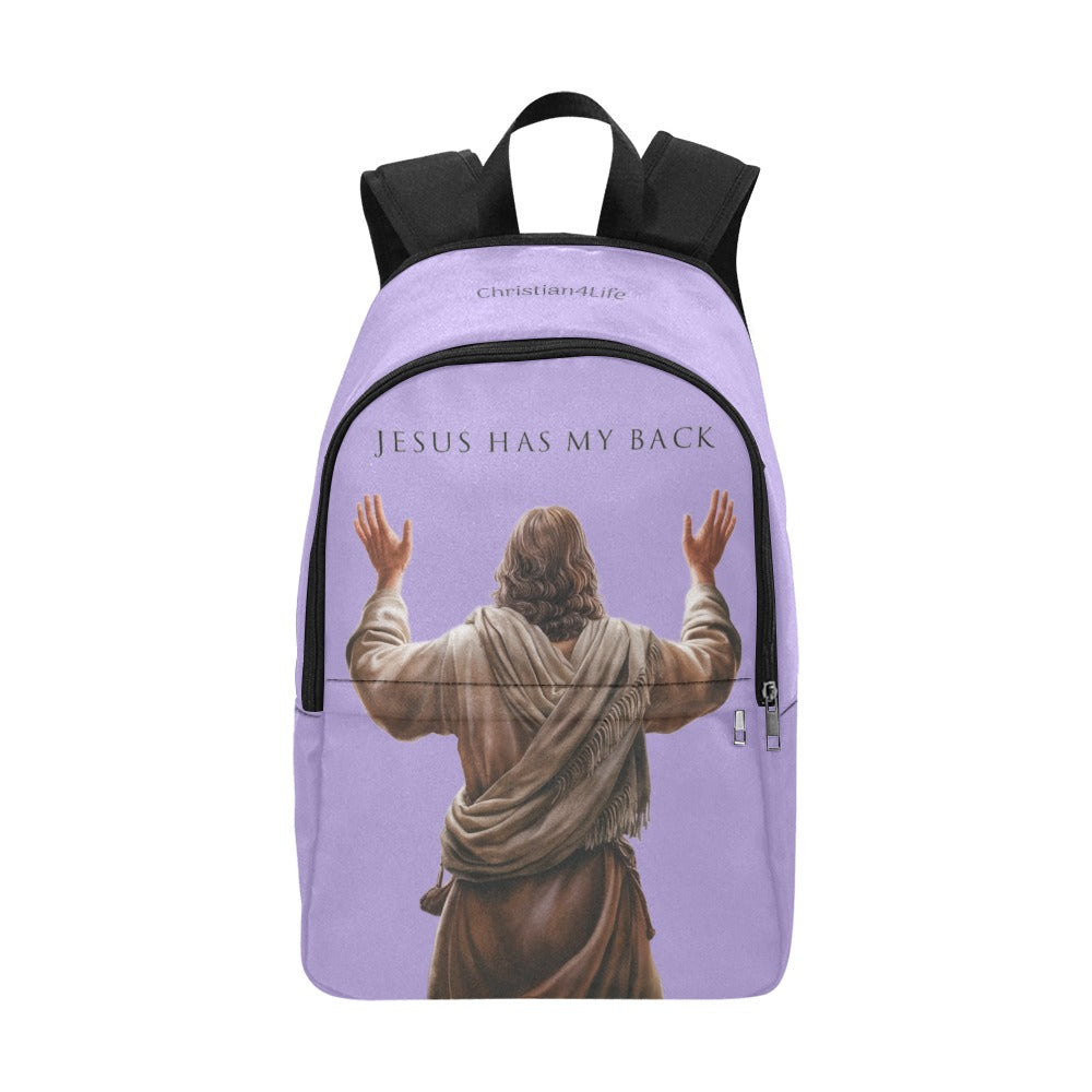 "Jesus Has My Back" Christian Backpack (Choose Purple Shade)