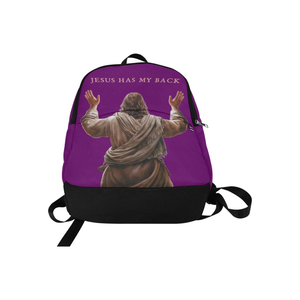 "Jesus Has My Back" Christian Backpack (Choose Purple Shade)