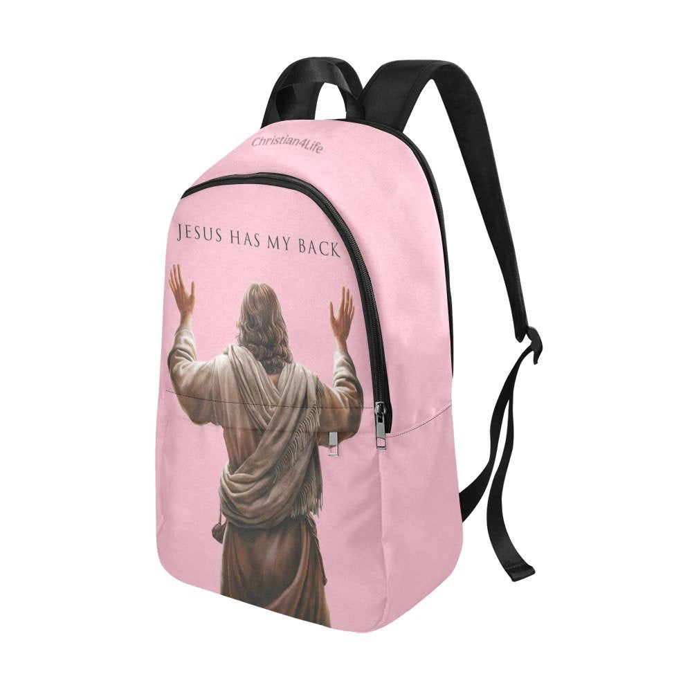 "Jesus Has My Back" Christian Backpack (Choose Pink Shade)