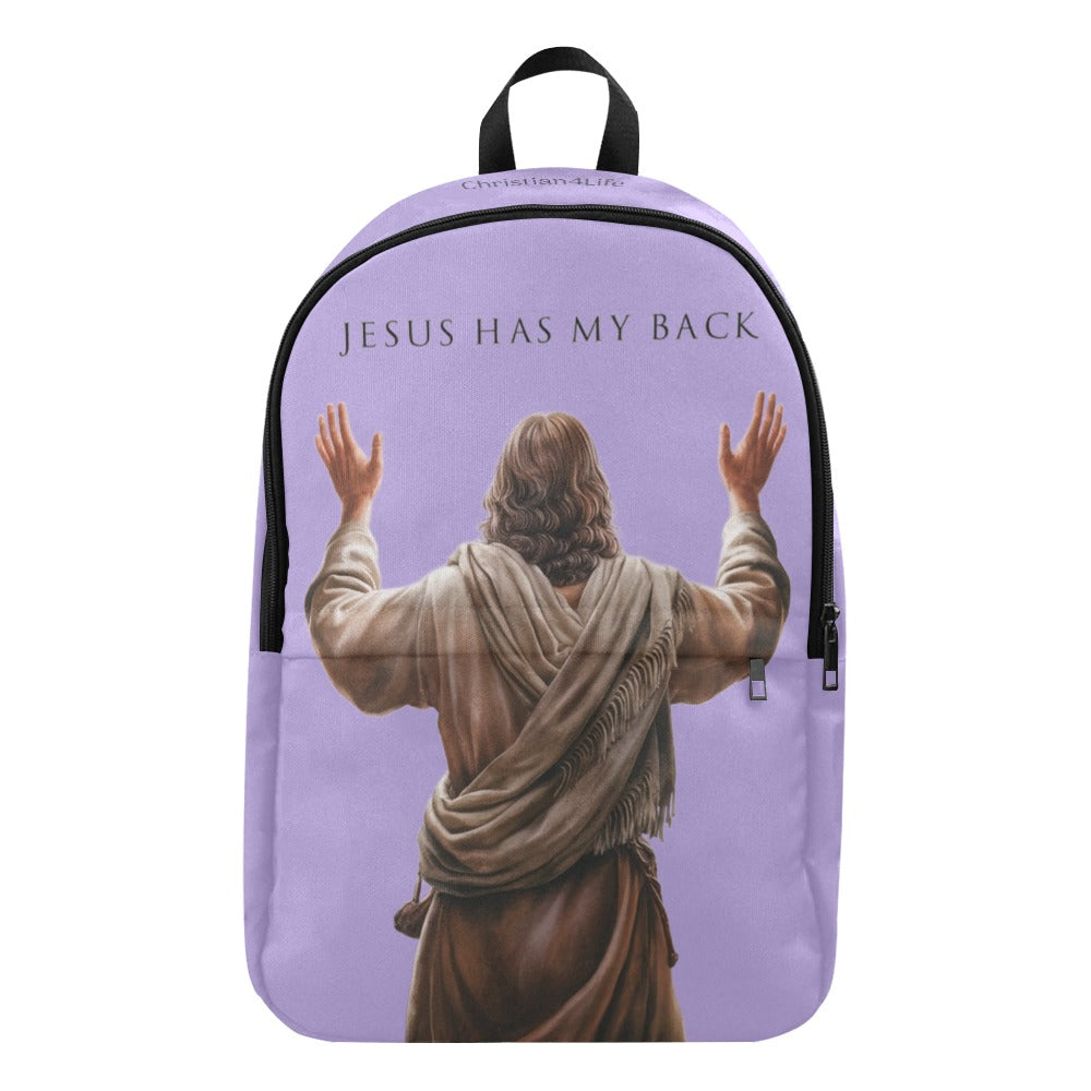 "Jesus Has My Back" Christian Backpack (Choose Purple Shade)