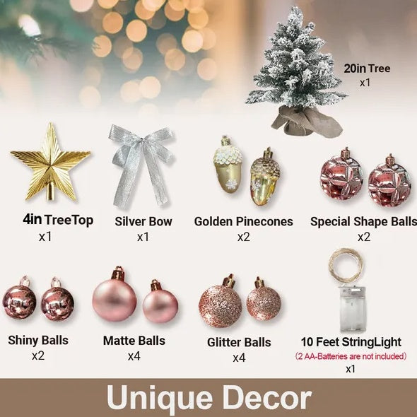 22in Tabletop Christmas Trees With Lights Christmas Ornaments Decorations & snow - Home Decor
