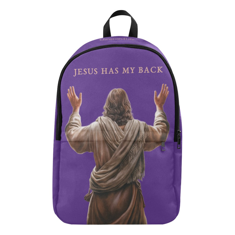 "Jesus Has My Back" Christian Backpack (Choose Purple Shade)