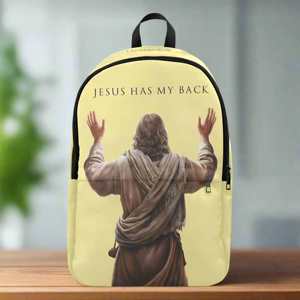 "Jesus Has My Back" Christian Backpack (Choose Yellow Shade))