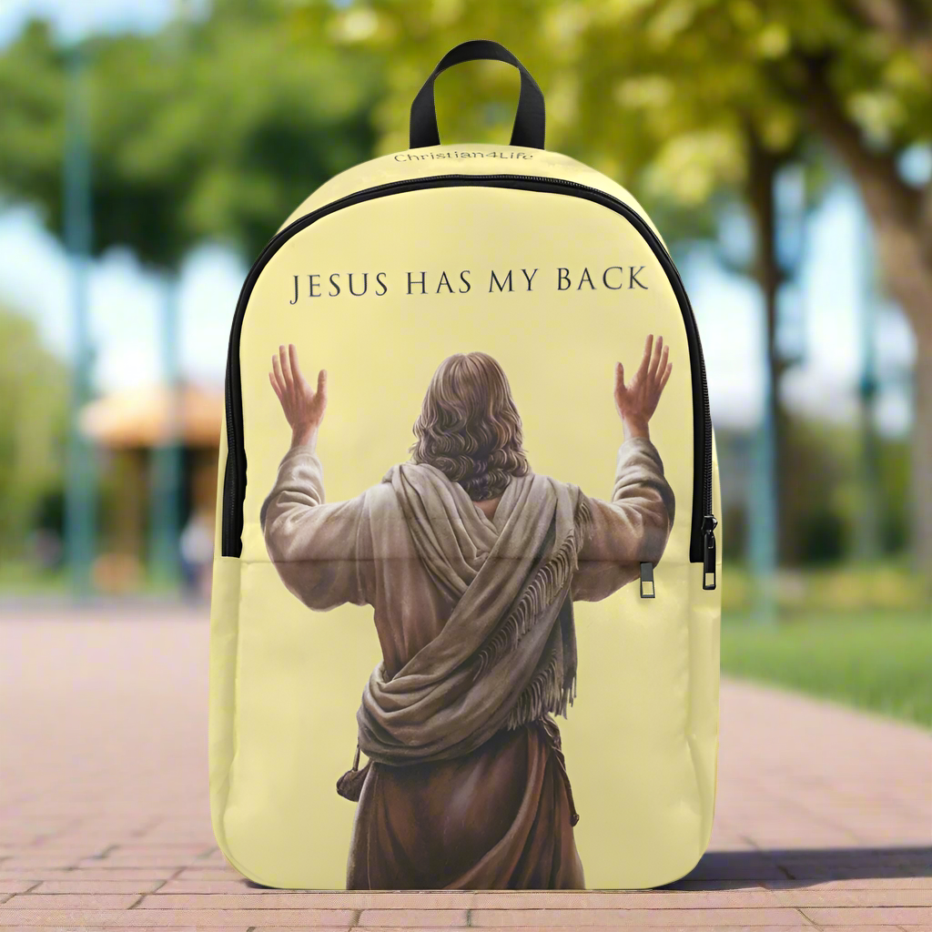 "Jesus Has My Back" Christian Backpack (Choose Yellow Shade))