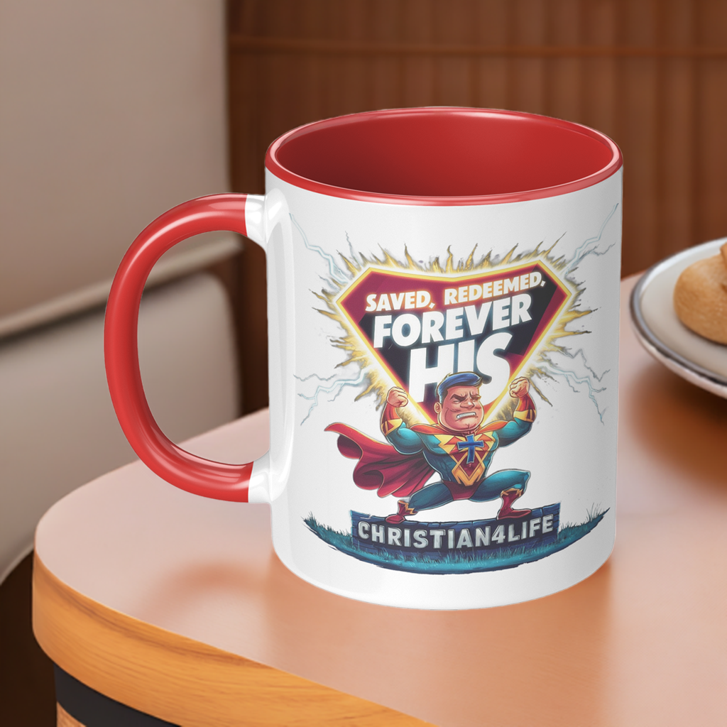 Christian ’Saved Redeemed forever His’ 11oz Mug in a variety of colors Christian Hero Mug - Mug