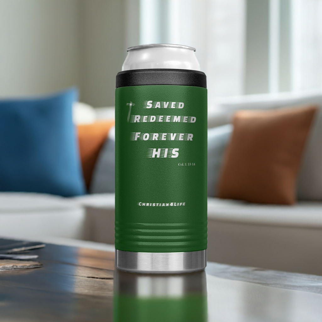 12oz Christian Cozie Insulated Tumbler -Saved Redeemed Forever His - Tumblers