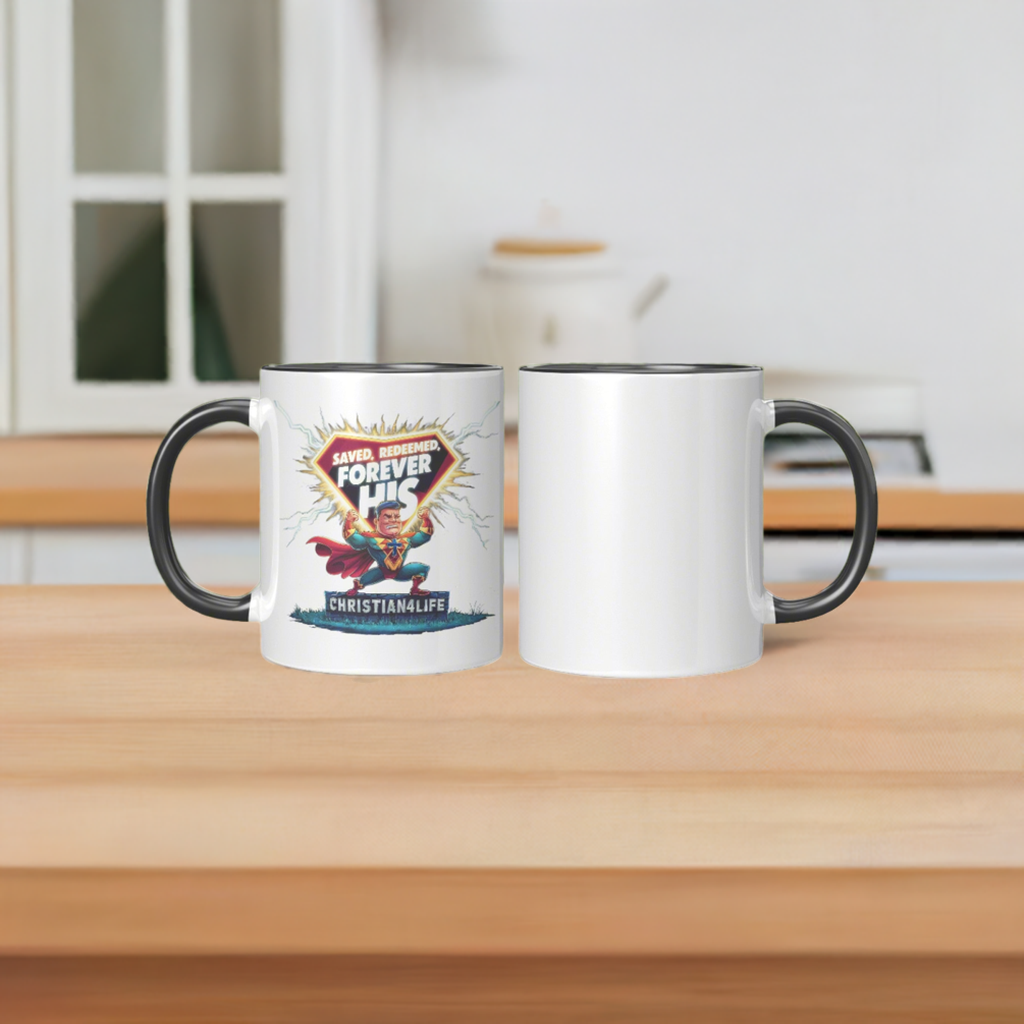 Christian ’Saved Redeemed forever His’ 11oz Mug in a variety of colors Christian Hero Mug - Mug