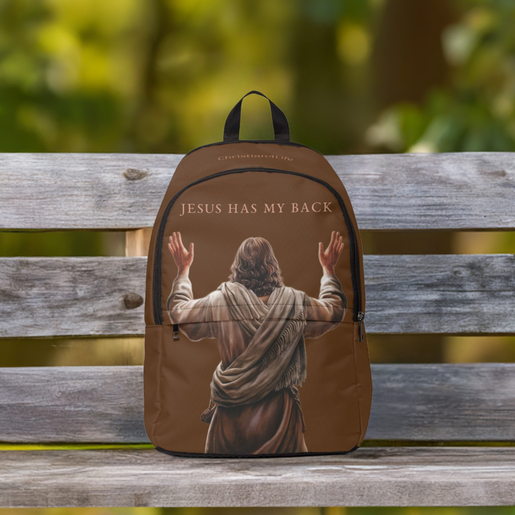 ’Jesus Has My Back’ Graphic design Christian Backpack (brown) - One size - Bags