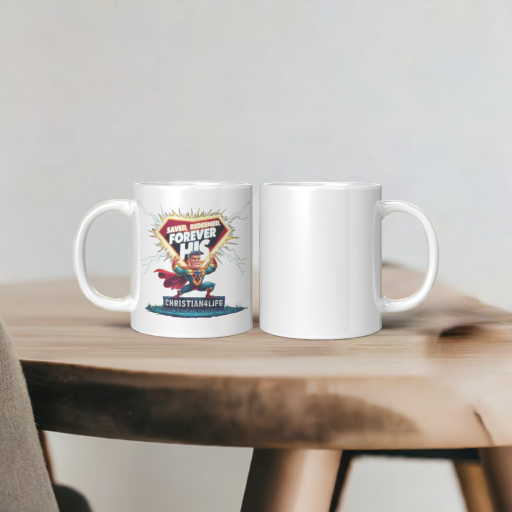 Christian ’Saved Redeemed forever His’ 11oz Mug in a variety of colors Christian Hero Mug - Mug