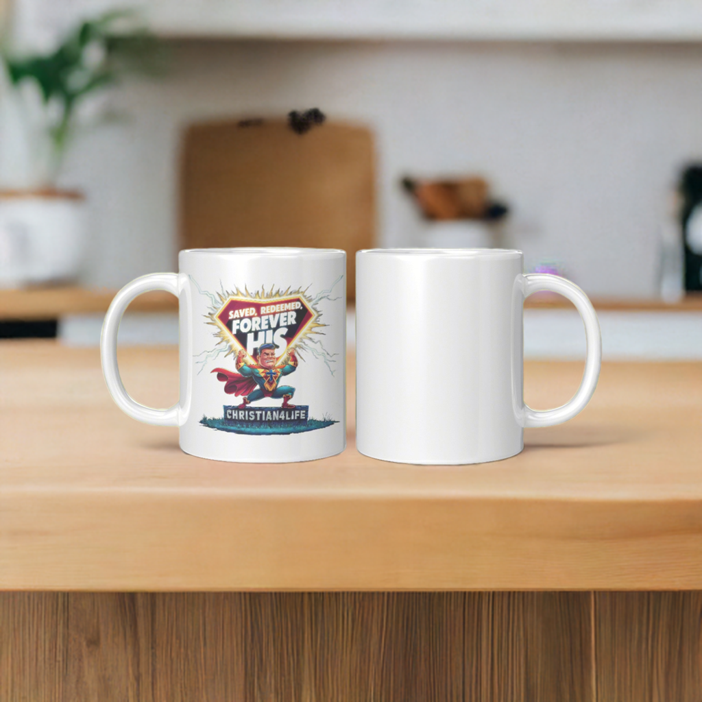 Christian ’Saved Redeemed forever His’ 11oz Mug in a variety of colors Christian Hero Mug - Mug