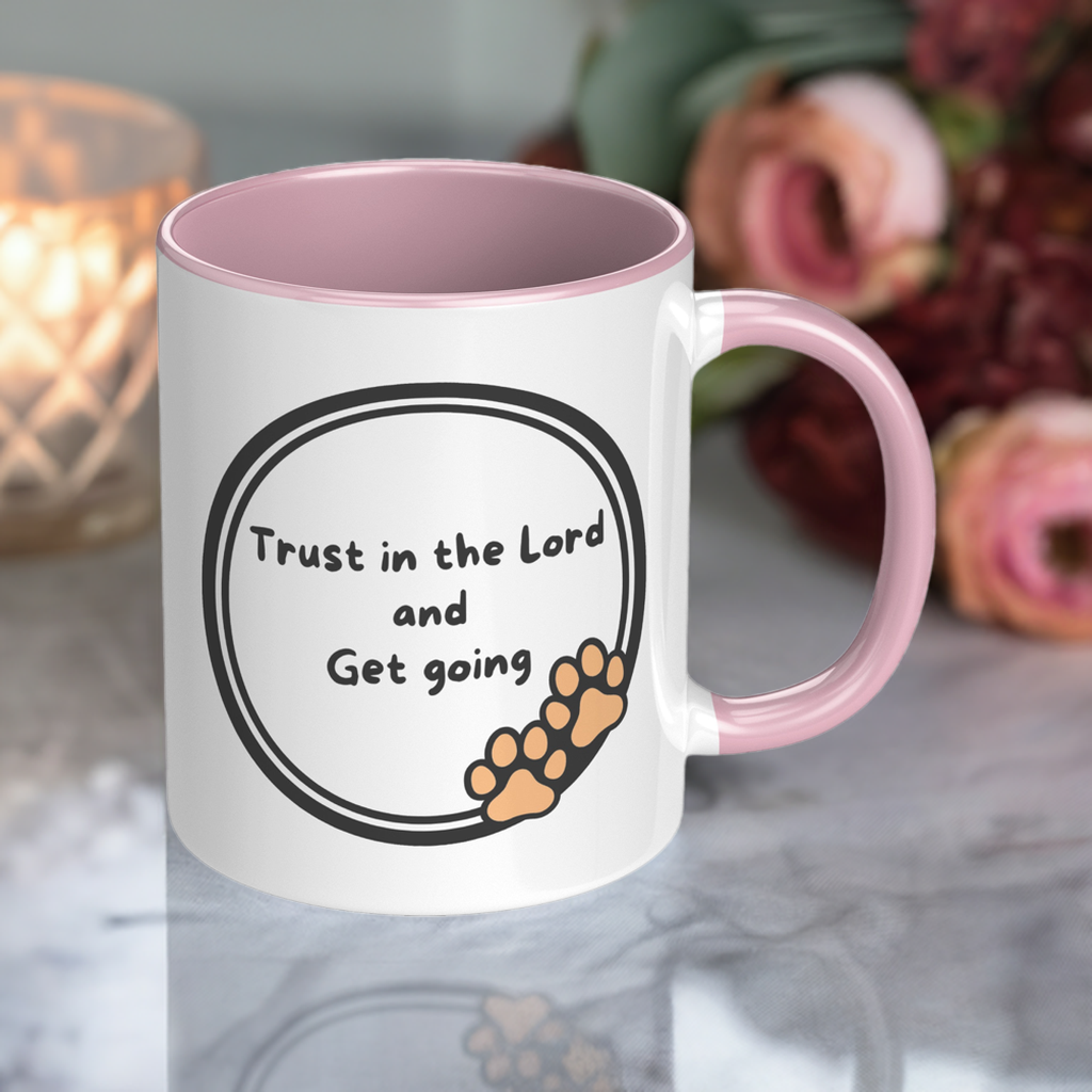 11oz ’God never sleeps but I always want to’ White Mug inside color schemes - Mug