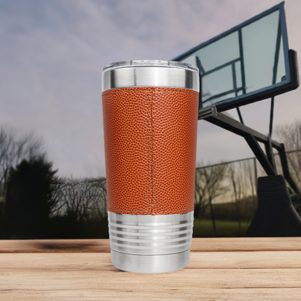 Christian 20oz insulated tumbler Basketball stainless steel ’Saved Redeemed’ - Orange - Tumblers