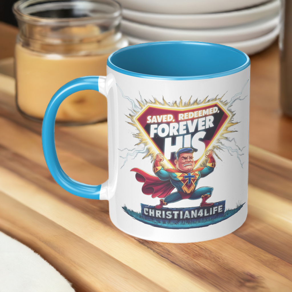 Christian ’Saved Redeemed forever His’ 11oz Mug in a variety of colors Christian Hero Mug - Mug