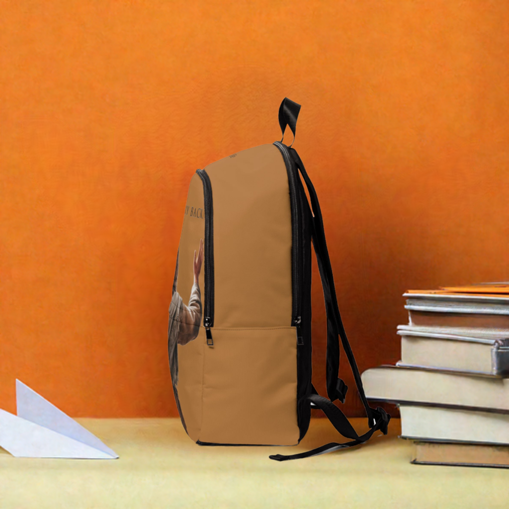 ’Jesus Has My Back’ Graphic design Christian Backpack (light brown) - One size - Bags