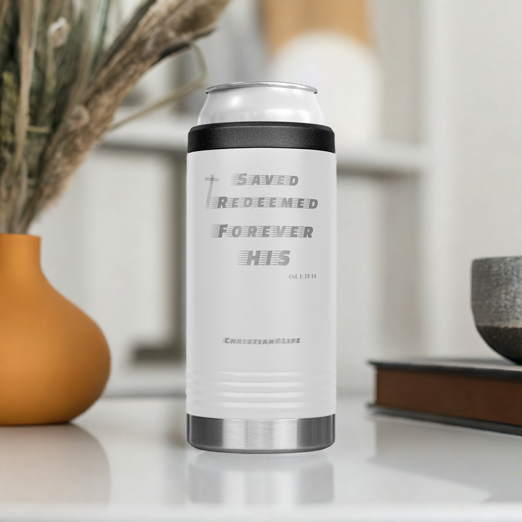 12oz Christian Cozie Insulated Tumbler -Saved Redeemed Forever His - Tumblers