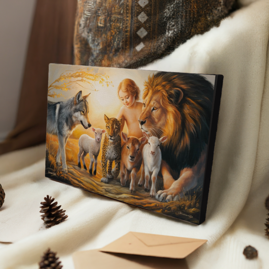 Kingdom To Come Isaiah 11:6 Gallery Wrapped Christian Wall Art Canvas - Canvas