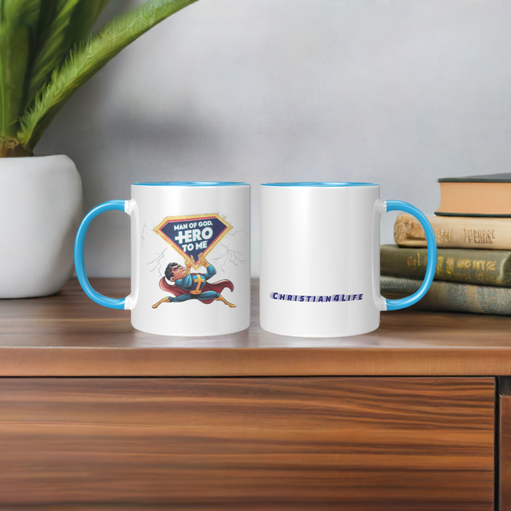 Christian Mug ’Man of God Hero to me’ A Gift for the God-Fearing Hero in Your Life - Mug