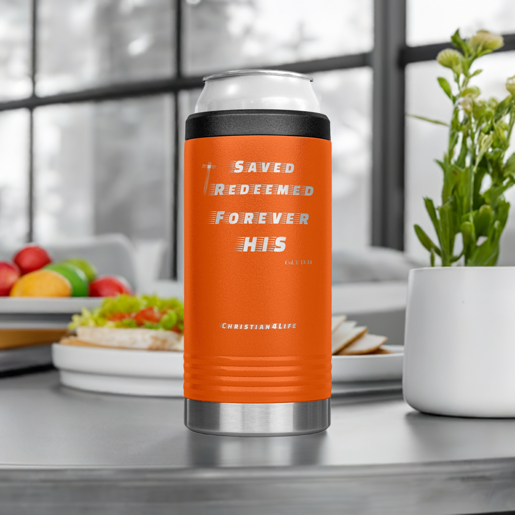 12oz Christian Cozie Insulated Tumbler -Saved Redeemed Forever His - Tumblers