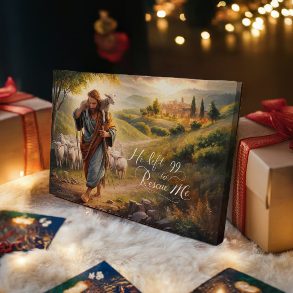 ’He Left 99 To Rescue Me’ Gallery Wrapped Christian Wall Art Canvas - Canvas
