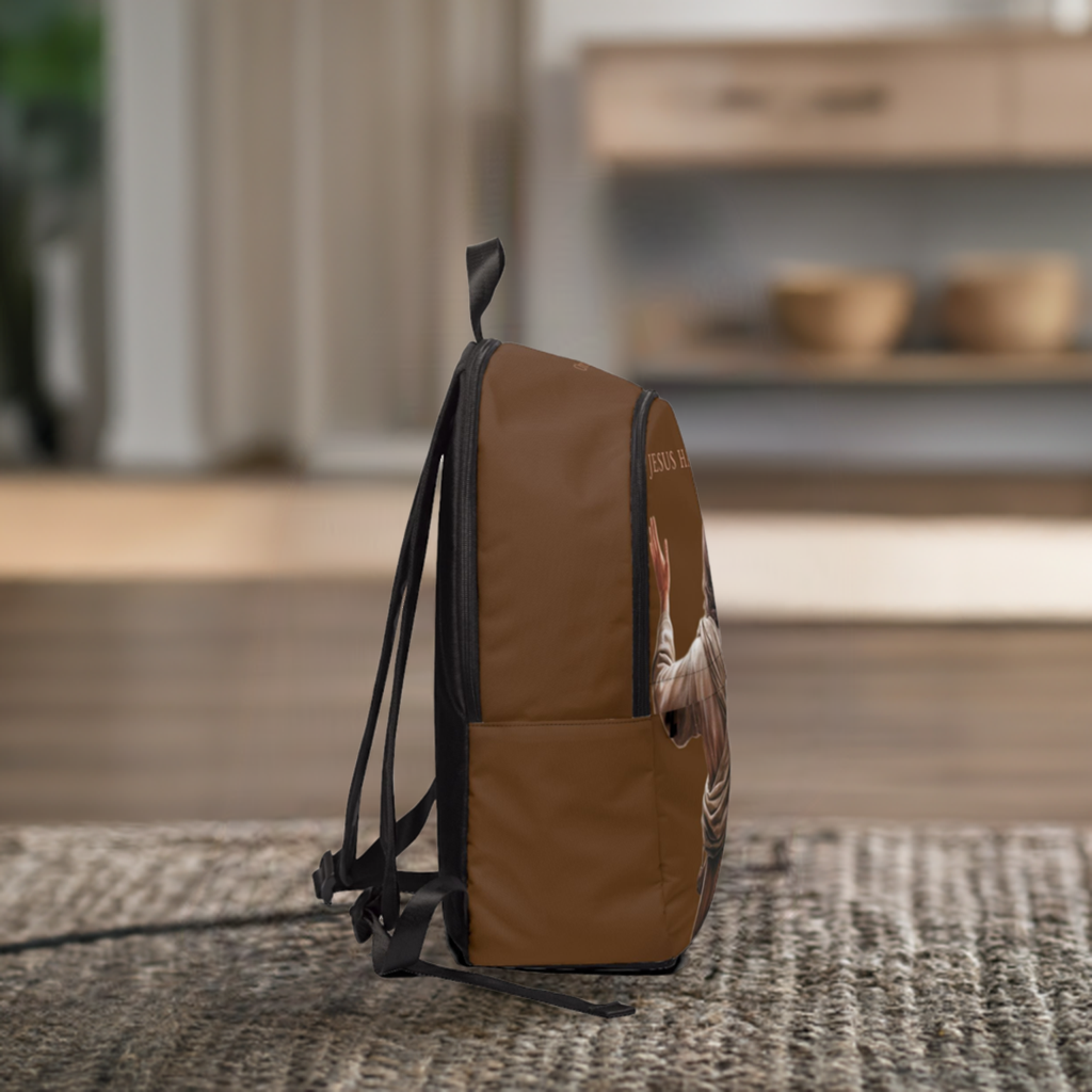’Jesus Has My Back’ Graphic design Christian Backpack (brown) - One size - Bags