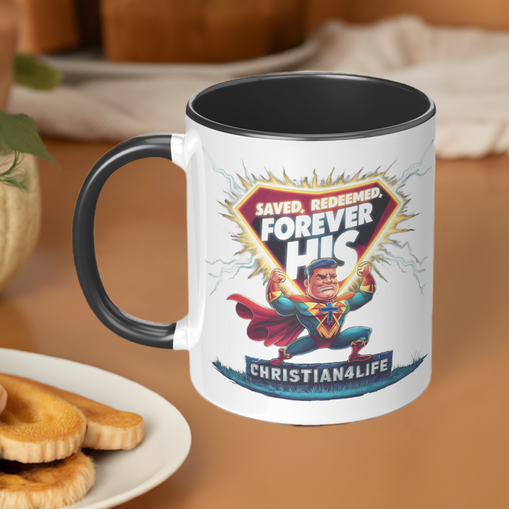 Christian ’Saved Redeemed forever His’ 11oz Mug in a variety of colors Christian Hero Mug - Mug