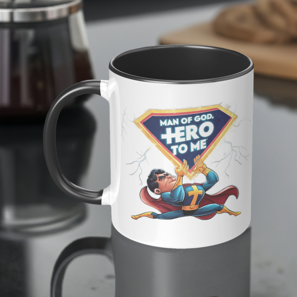 Christian Mug ’Man of God Hero to me’ A Gift for the God-Fearing Hero in Your Life - Mug