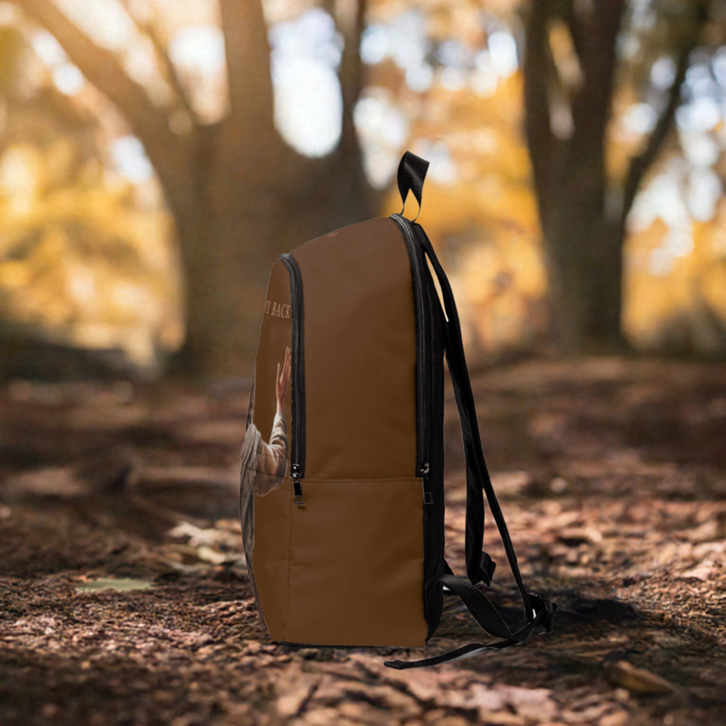 ’Jesus Has My Back’ Graphic design Christian Backpack (brown) - One size - Bags