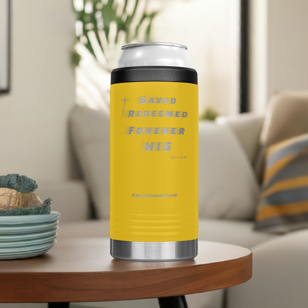 12oz Christian Cozie Insulated Tumbler -Saved Redeemed Forever His - Tumblers