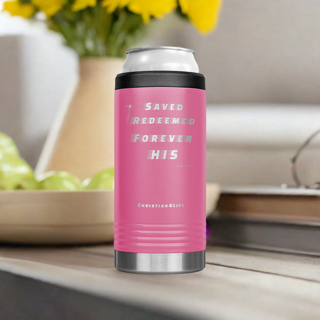 12oz Christian Cozie Insulated Tumbler -Saved Redeemed Forever His - Tumblers
