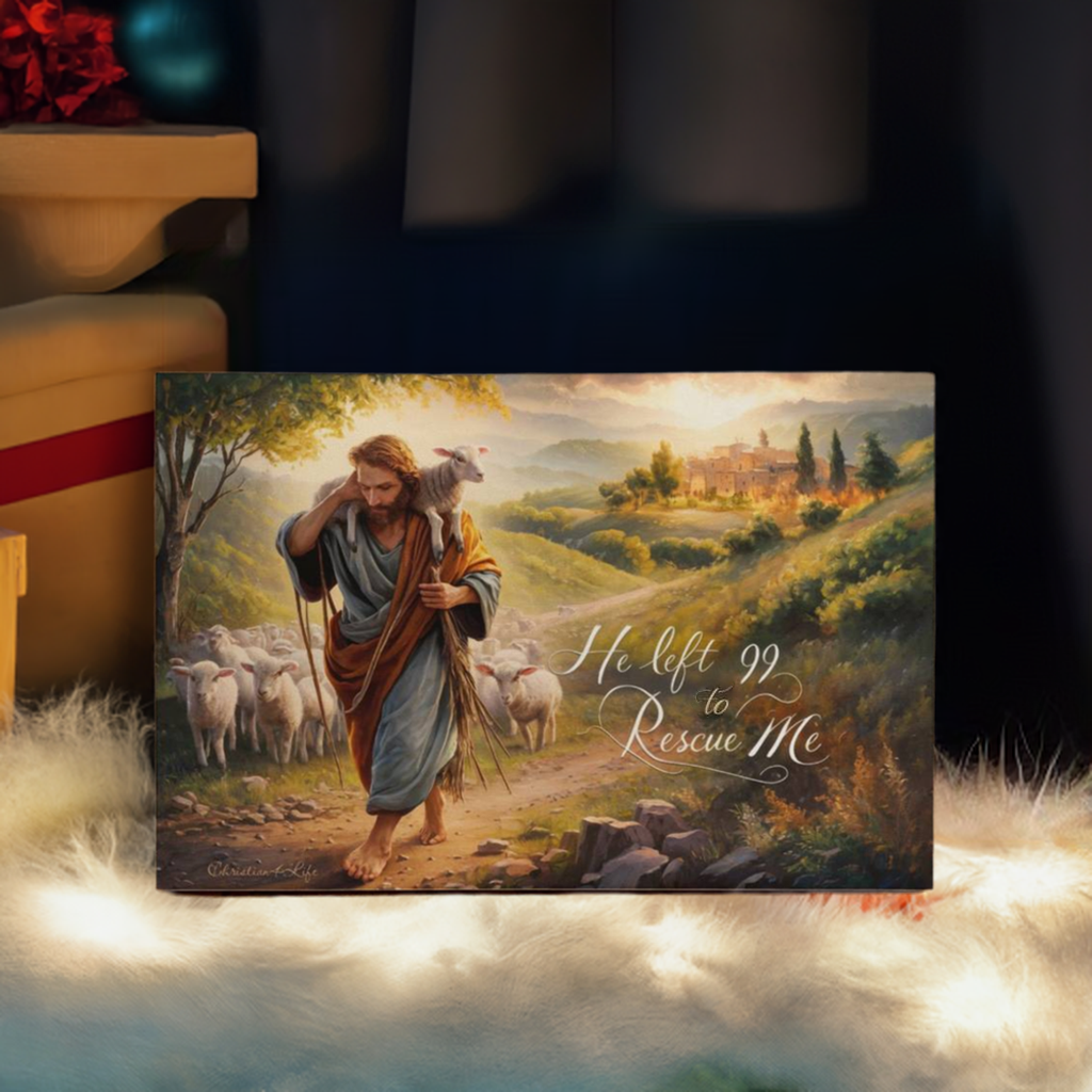 ’He Left 99 To Rescue Me’ Gallery Wrapped Christian Wall Art Canvas - Canvas