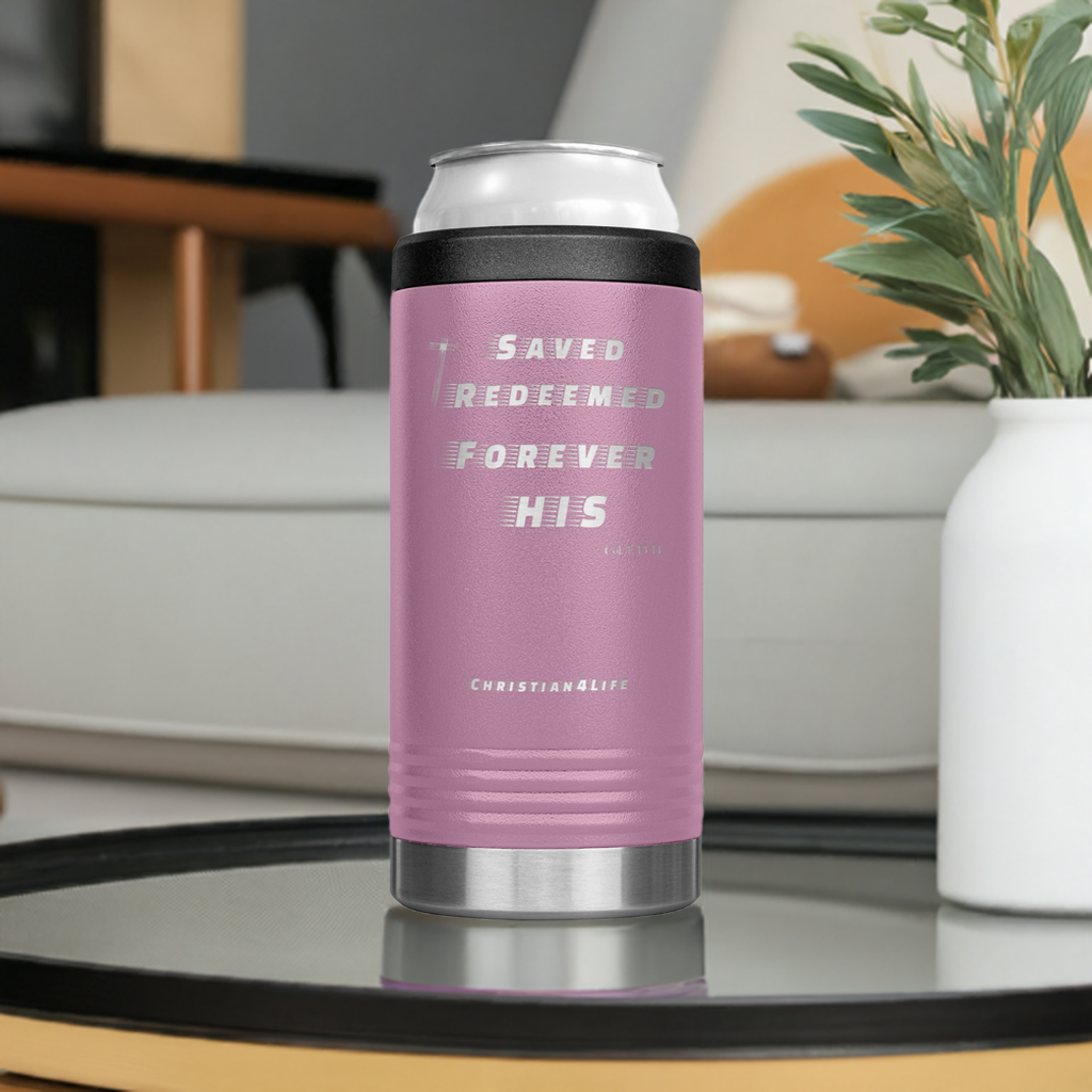12oz Christian Cozie Insulated Tumbler -Saved Redeemed Forever His - Tumblers