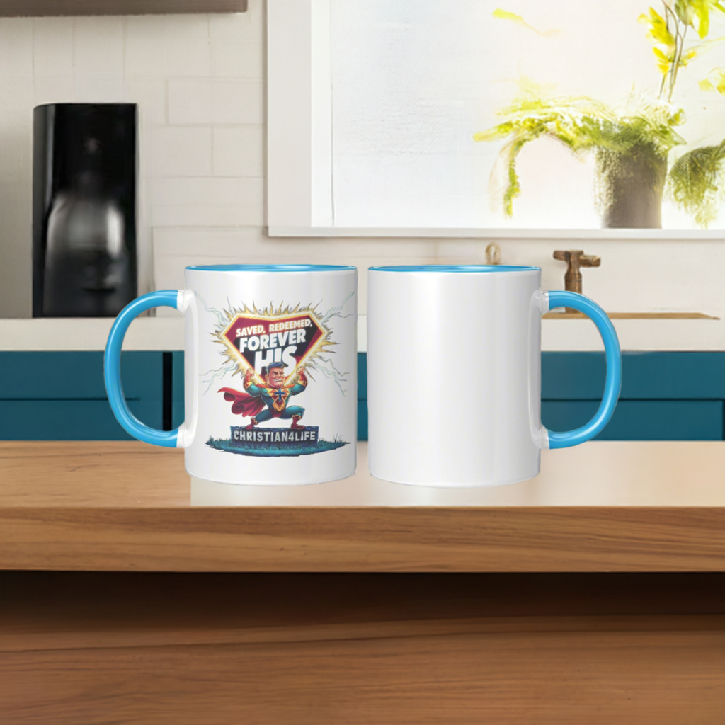 Christian ’Saved Redeemed forever His’ 11oz Mug in a variety of colors Christian Hero Mug - Mug