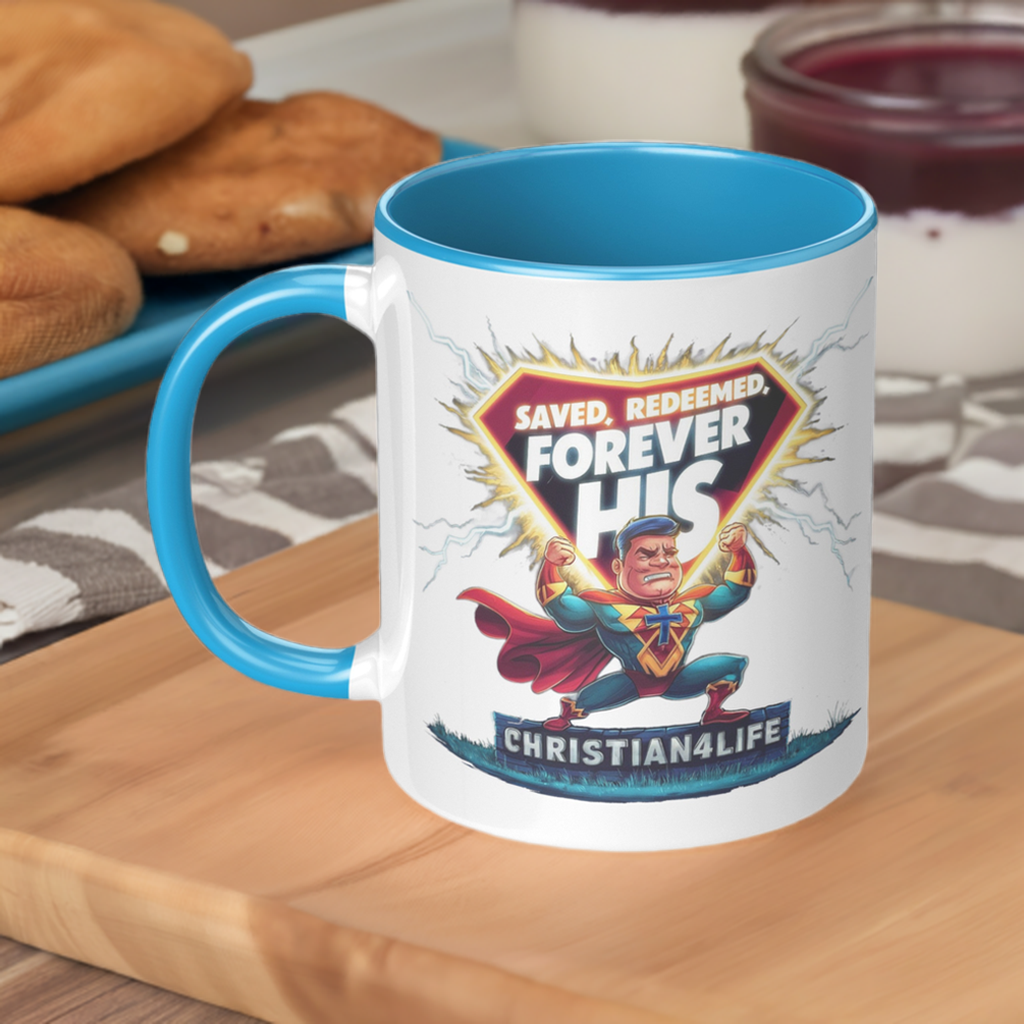 Christian ’Saved Redeemed forever His’ 11oz Mug in a variety of colors Christian Hero Mug - Mug