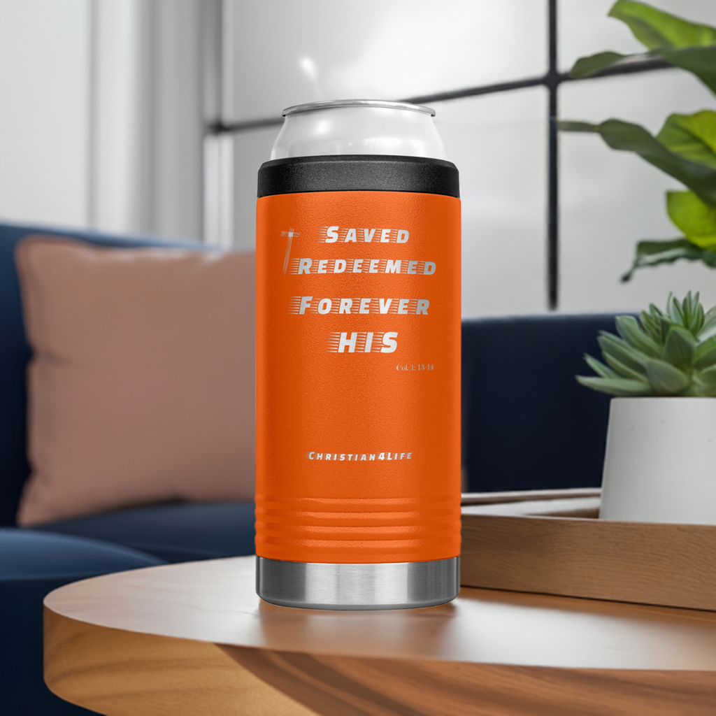 12oz Christian Cozie Insulated Tumbler -Saved Redeemed Forever His - Tumblers
