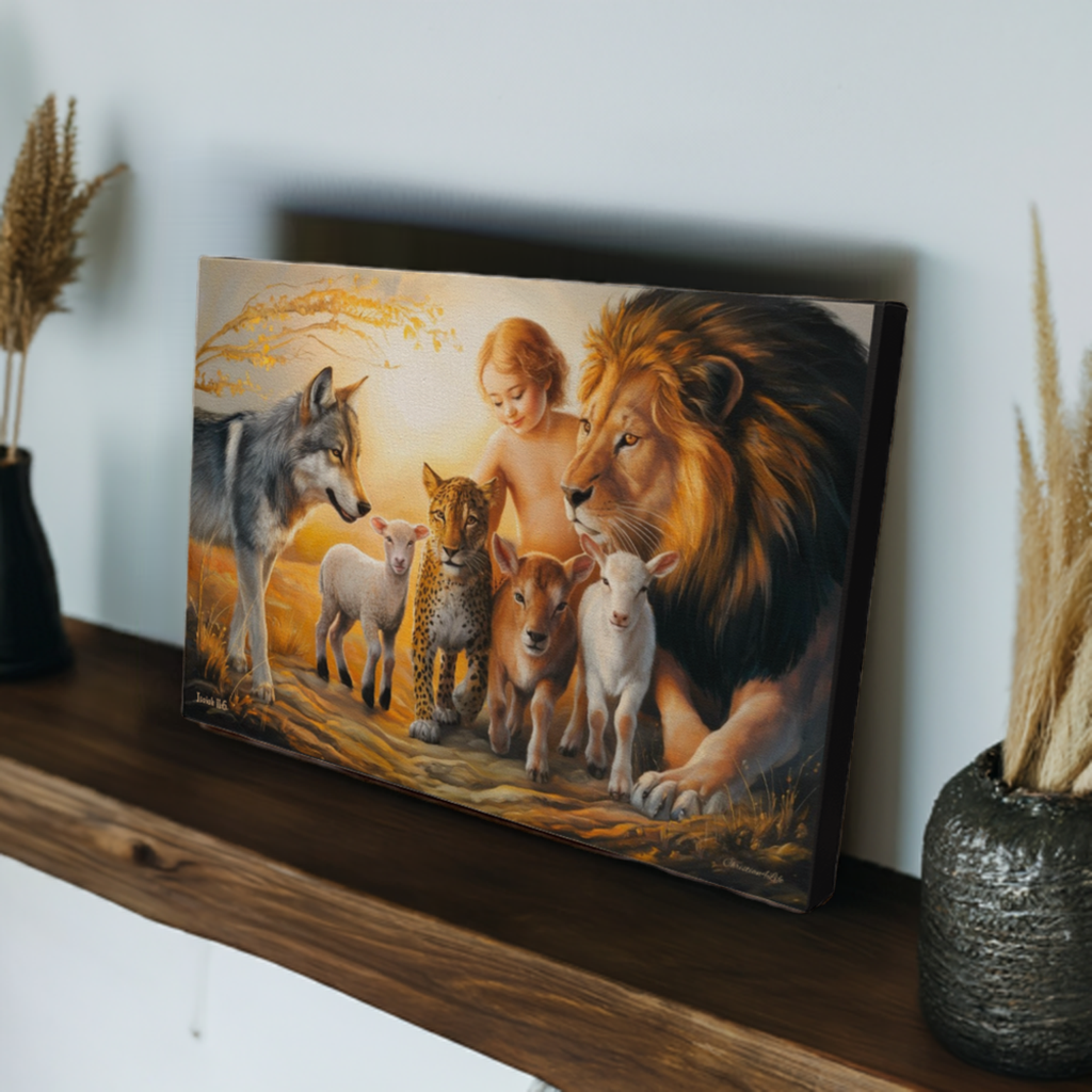 Kingdom To Come Isaiah 11:6 Gallery Wrapped Christian Wall Art Canvas - Canvas