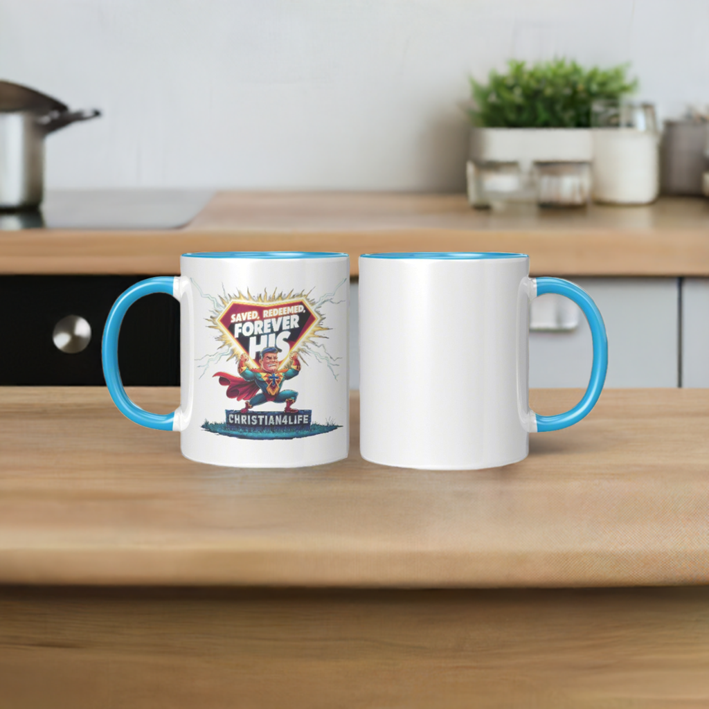 Christian ’Saved Redeemed forever His’ 11oz Mug in a variety of colors Christian Hero Mug - Mug